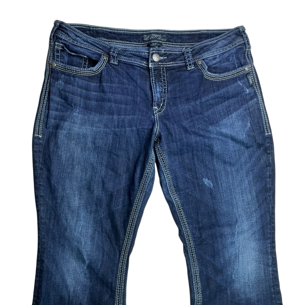 Silver Jeans SUKI Surplus Bootcut Dark Wash Denim Blue Jeans Women's Sz 18/L 32‎ - Picture 2 of 16